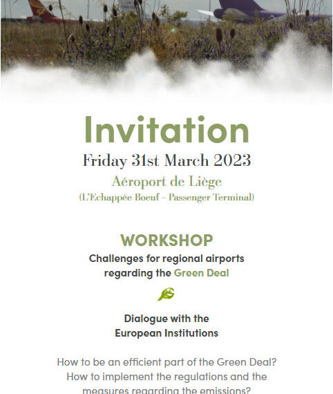 31 mars à l&rsquo;aéroport de Liège –  Colloque sur les défis des aéroports régionaux dans le contexte du Green Deal